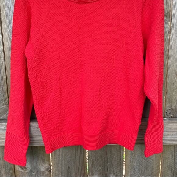 Classiques Entier Sweater Red Textured Stretch Partial Back Zip NWT XS Holiday - Picture 4 of 10